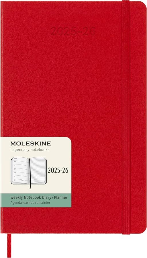 2026 Moleskine 18 M Scarlet Red Large Weekly (Hardcover)