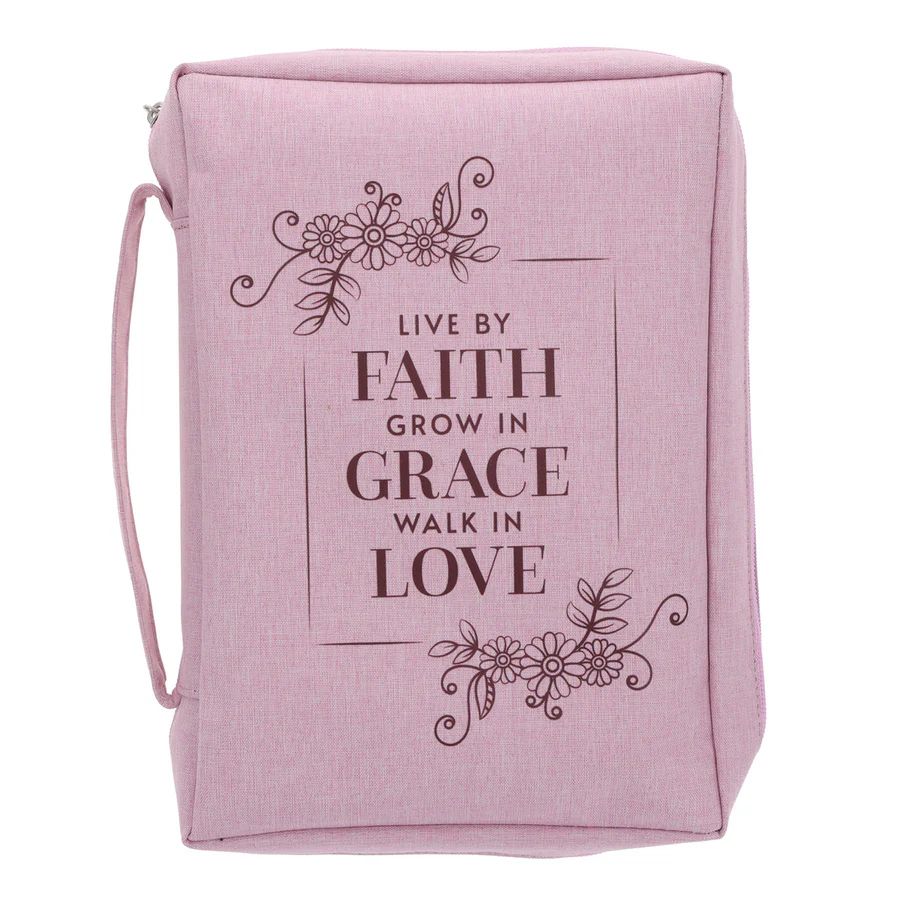Bible Bag - Live by Faith Grow in Grace Walk in Love (Large)