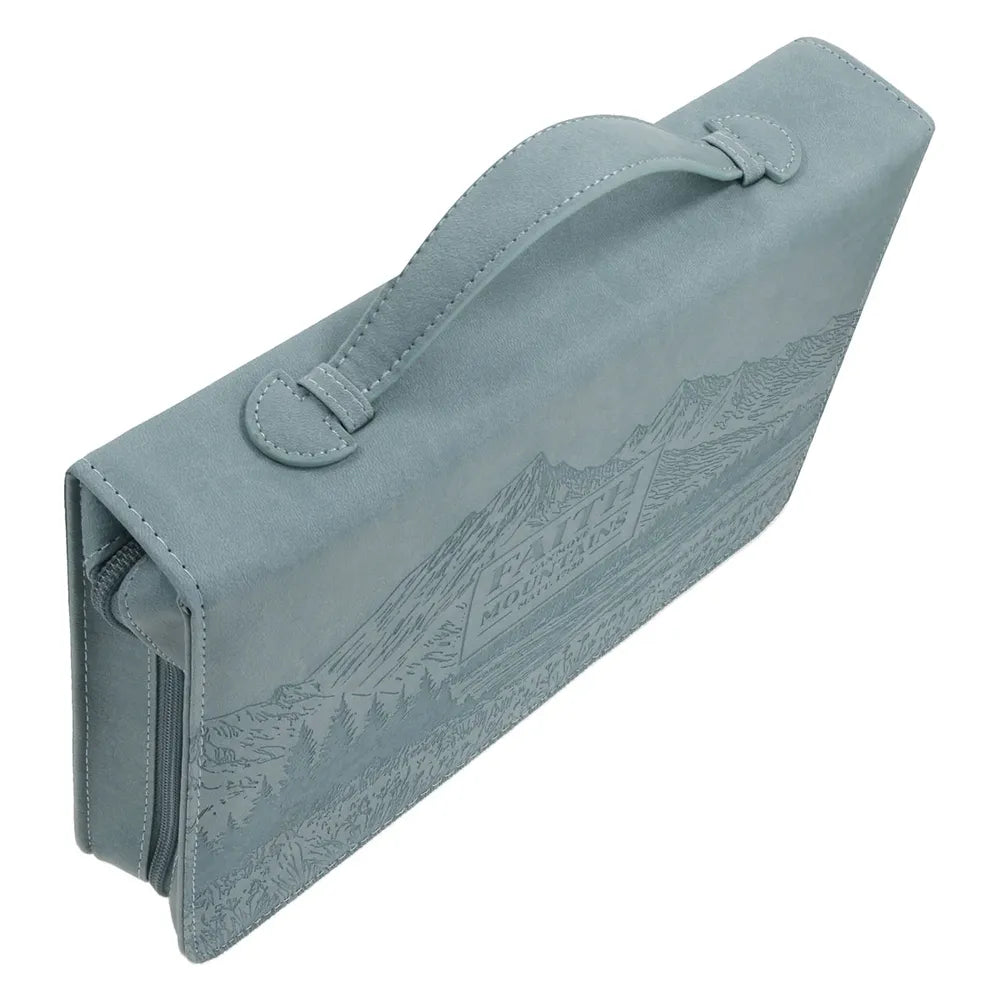 Faith Can Move Mountains Faux Large Leather (Bible Bag)