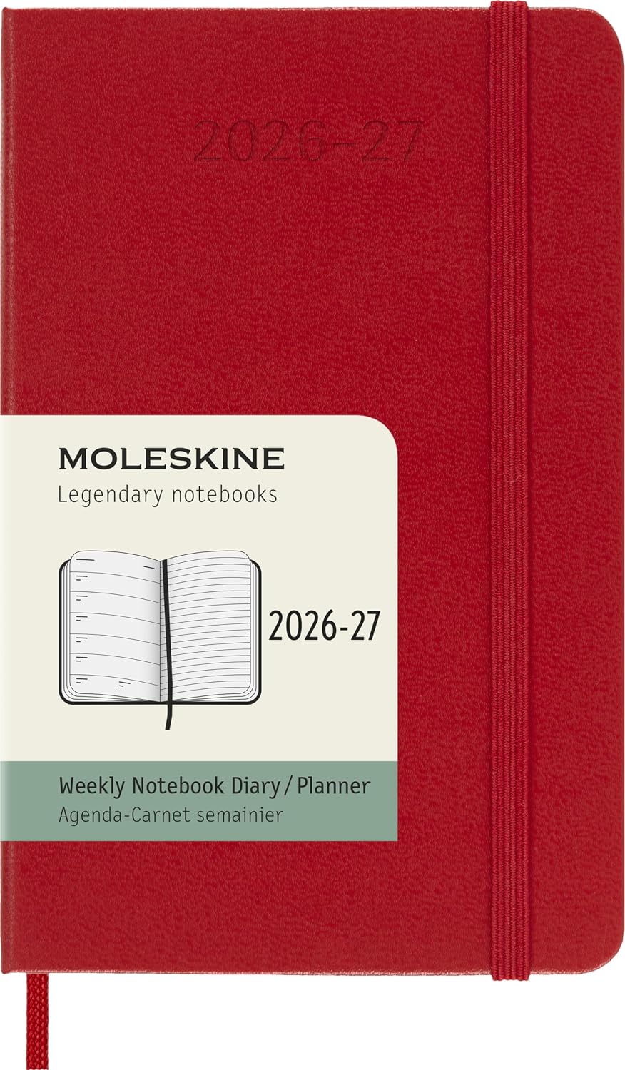 2026 -2027 18M Weekly Planner Pocket Scarlet Red (Softcover)