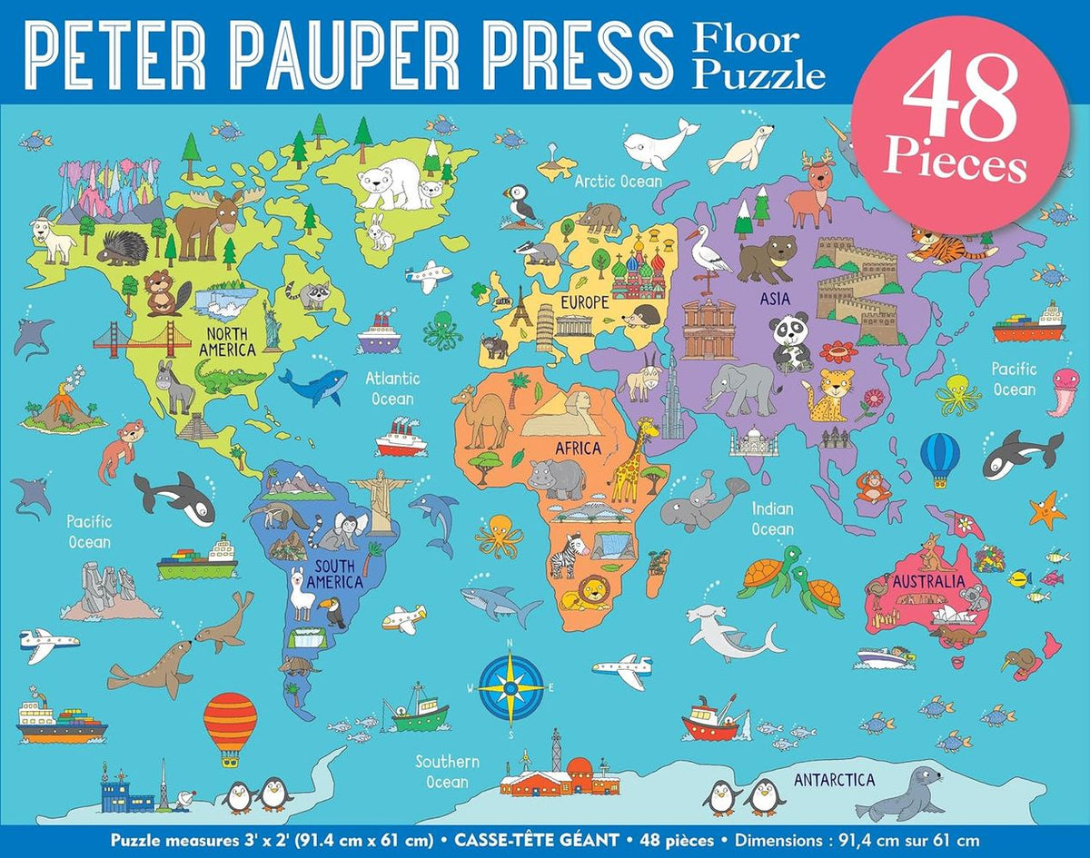 World Map 48 Piece Floor Puzzle