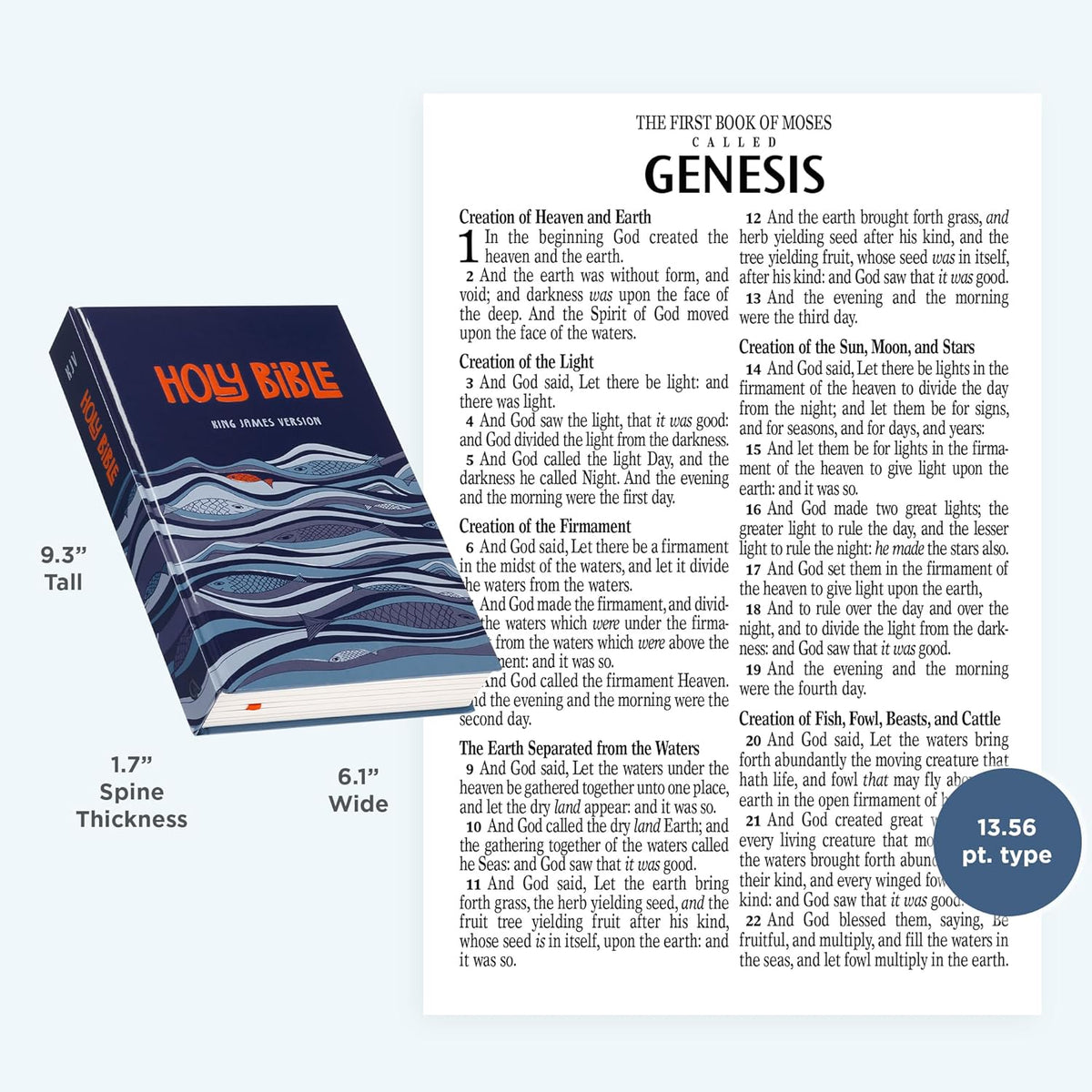 KJV Holy Bible For Kids Blue Ocean