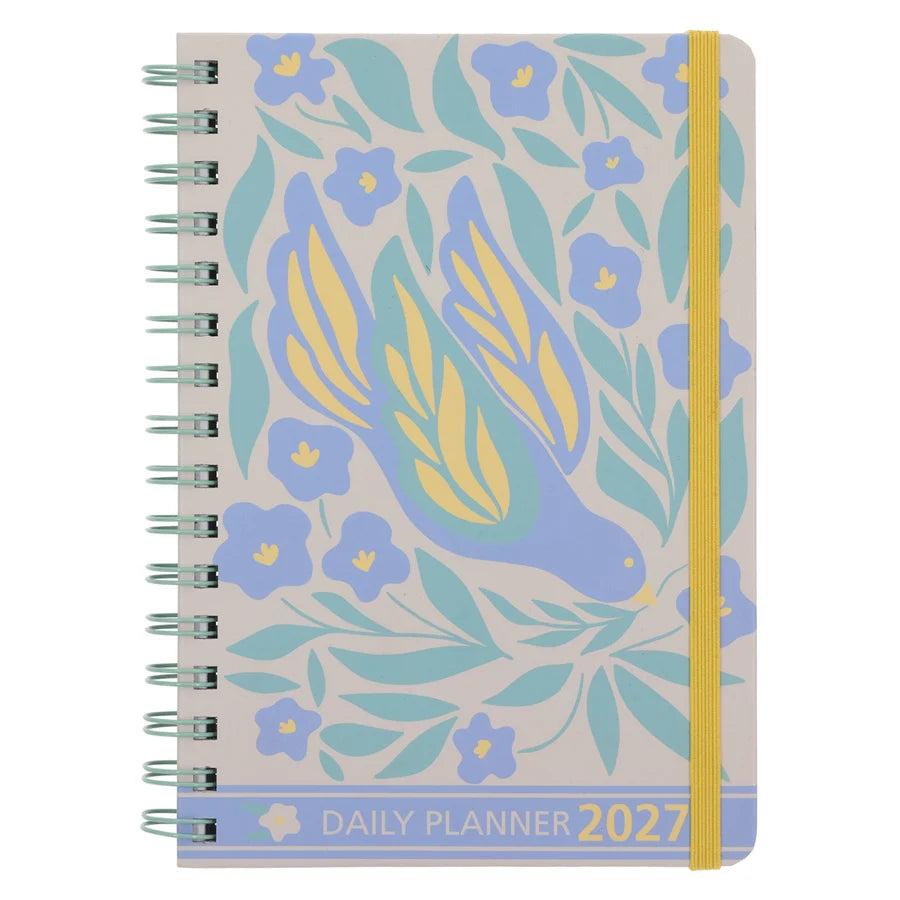 2027 A5 Diary - Daily Planner - Floral Bird