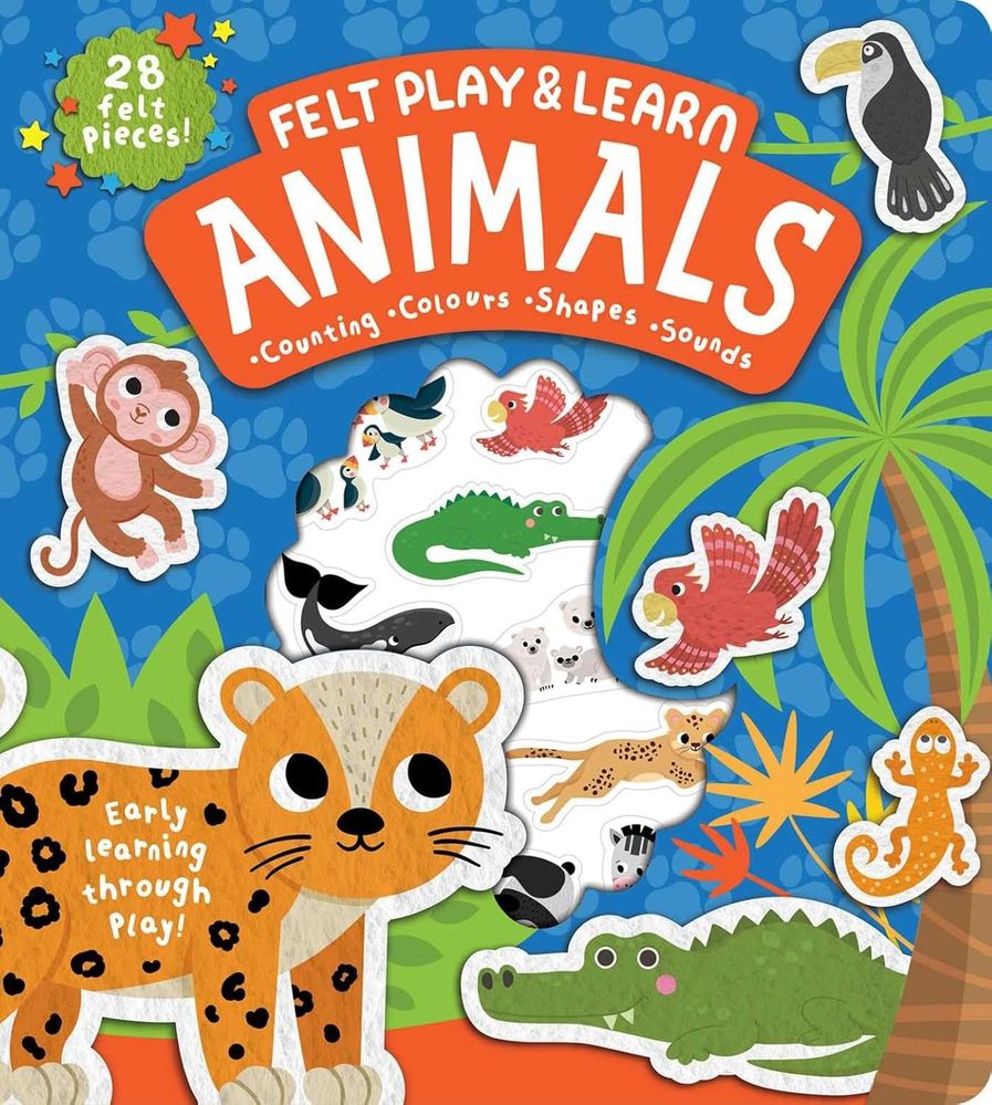 Felt Play And Learn: Animals (Board Book)