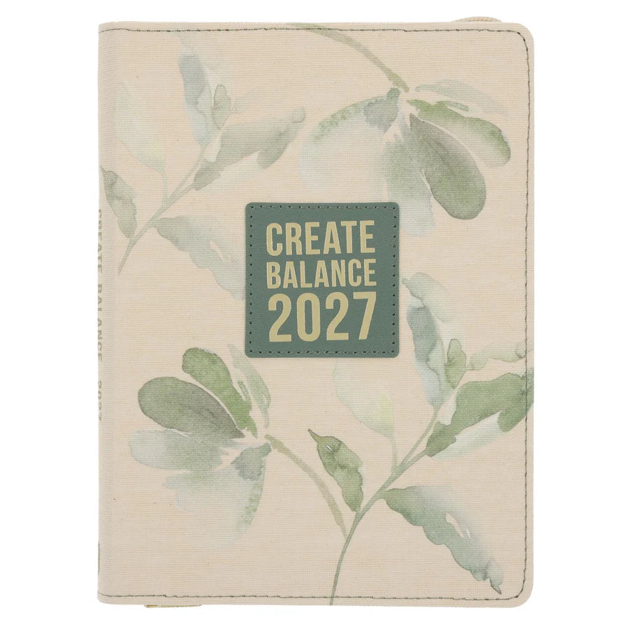 2027 Diary - Daily Planner for Women - Create Balance - Imitation Leather with Zip