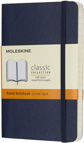 Moleskine Classic : Pocket Notebook, Ruled, Sapphire Blue (Soft Cover)