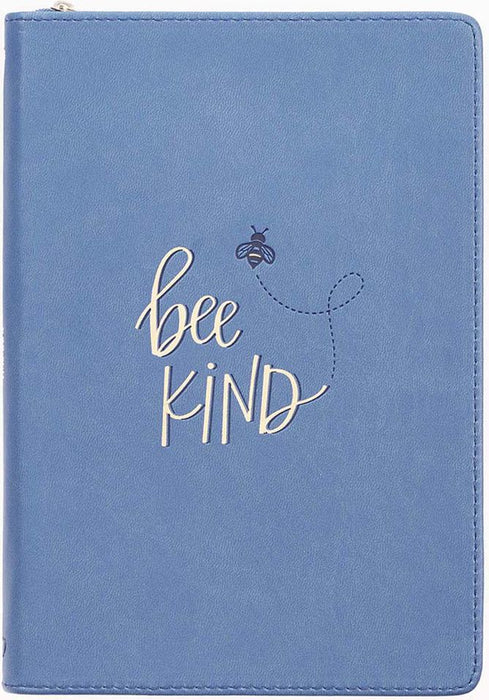 Bee Kind (Navy) (Faux Leather Journal With Zipped Closure)