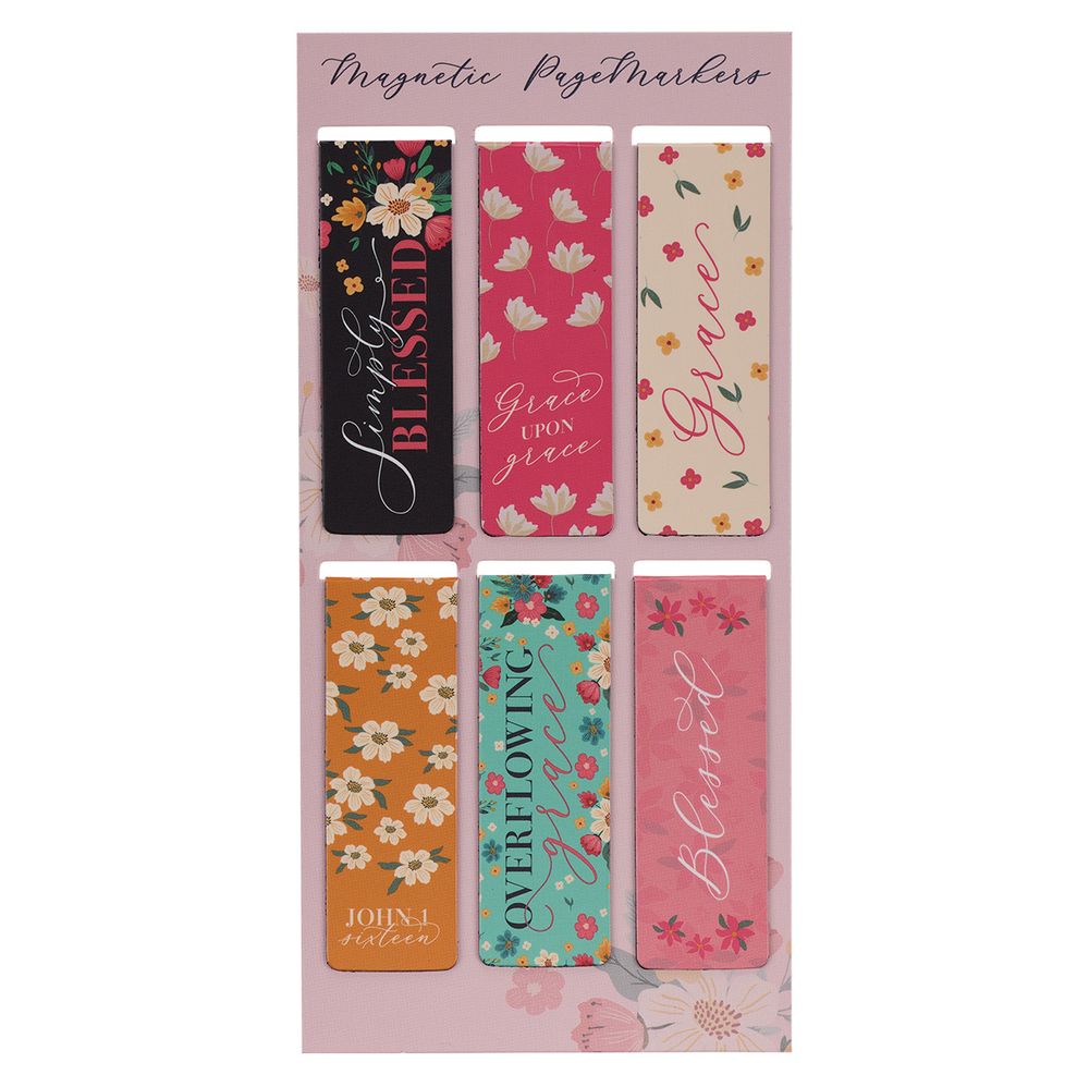 Overflowing Grace Magnetic Bookmarks Set Of 6