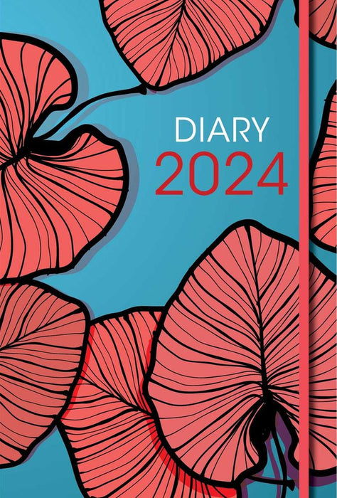 Dairy 2024 (A5) Pink Leaves (Paperback)