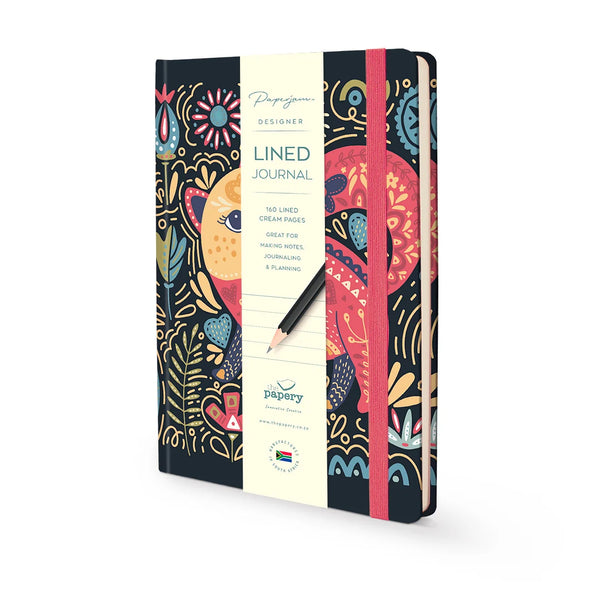 Retro Journal: Folk Art Cat - Lined A5