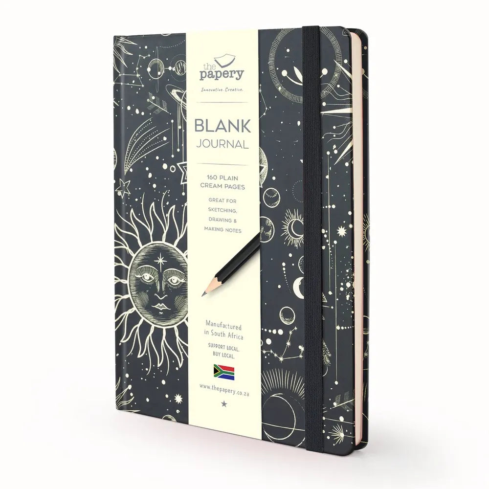 Retro Journal: Sun Moon Stars - Blank A5