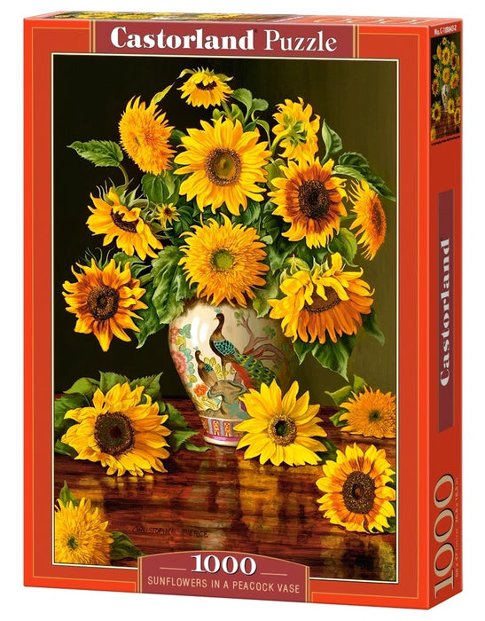 Sunflowers in Peacock Vase 1000 Piece Puzzle