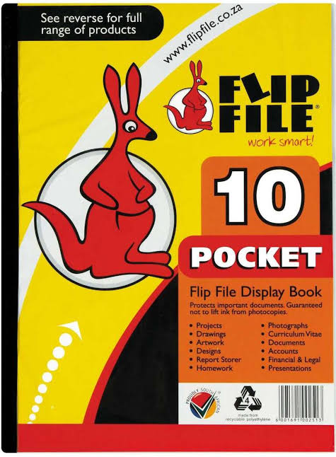 Flip File A4 Kangaroo 10 Pocket