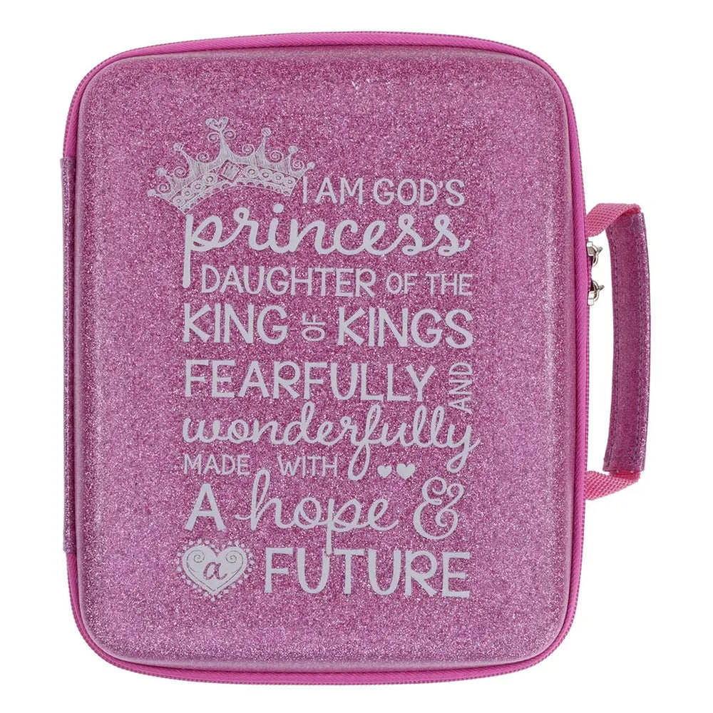 I Am God's Princess Daughter of the King of Kings Purple Glitter Bible Cover