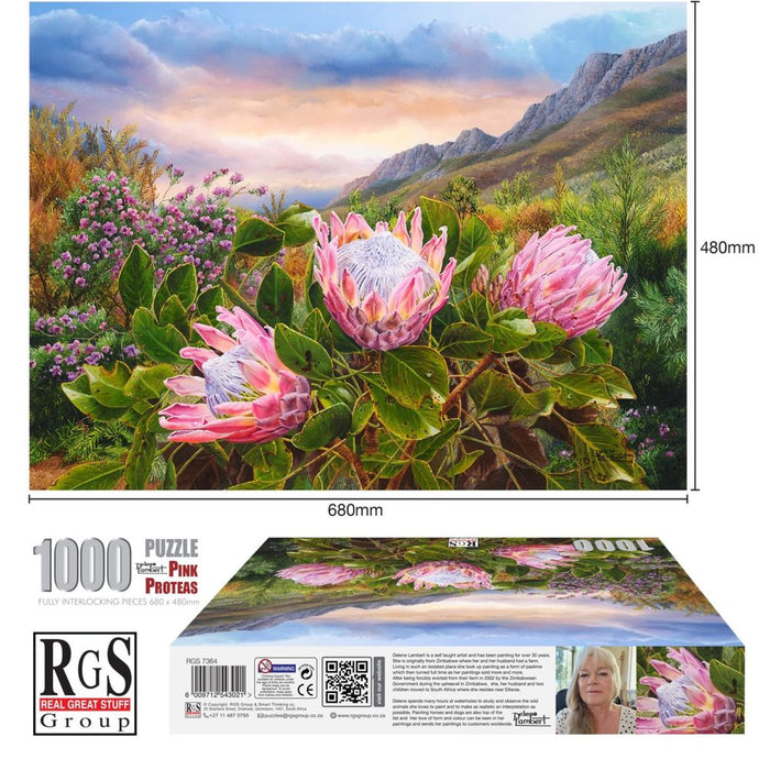 Pink Proteas 1000 Piece Puzzle