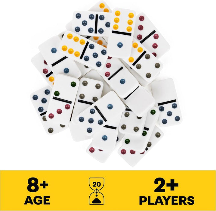 Mexican Train Dominoes Game Set with Aluminum Storage Case