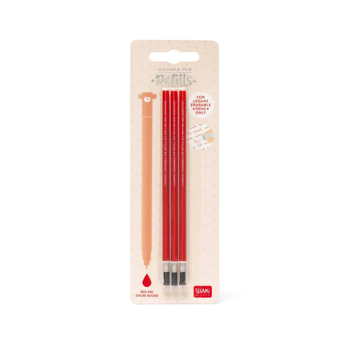 Legami Erasable Pen Refill Red: Pack of 3