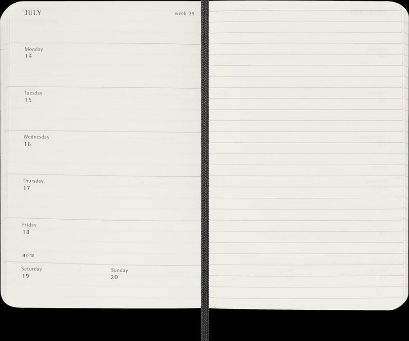 2025 Moleskine 12M Daily Pocket Large Black (Softcover)