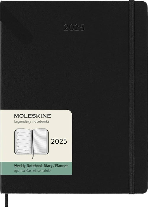 2025 Moleskine 12M Weekly Extra Large Black Hard