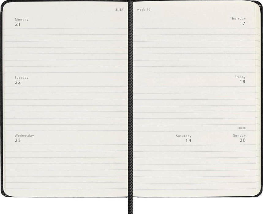 2025 Moleskine 12M Weekly Pocket Black (Hardcover)