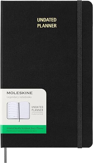 Moleskine Black Undated Weekly Notebook Large (Hardcover)