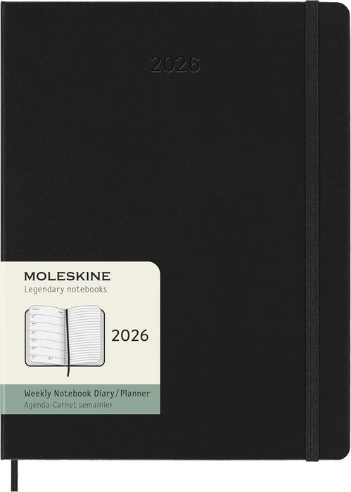 2026 Moleskine Black Extra Large Weekly Planner (Hardcover)
