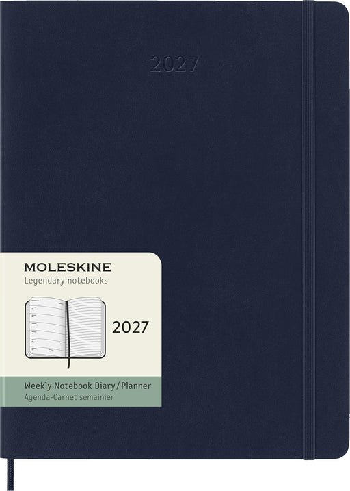 Moleskine 2027 12M Weekly Planner X-Large Sapphire Blue (Softcover)