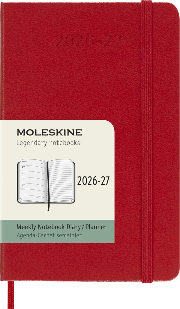 2026 -2027 18M Weekly Planner Pocket Scarlet Red (Softcover)