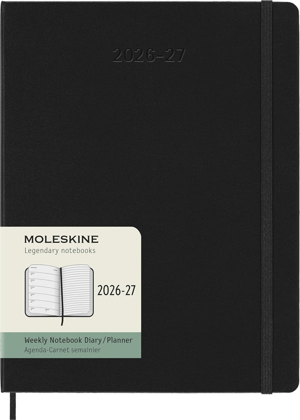 2026 - 2027 18M Weekly Planner X-Large Black  (Hardcover)