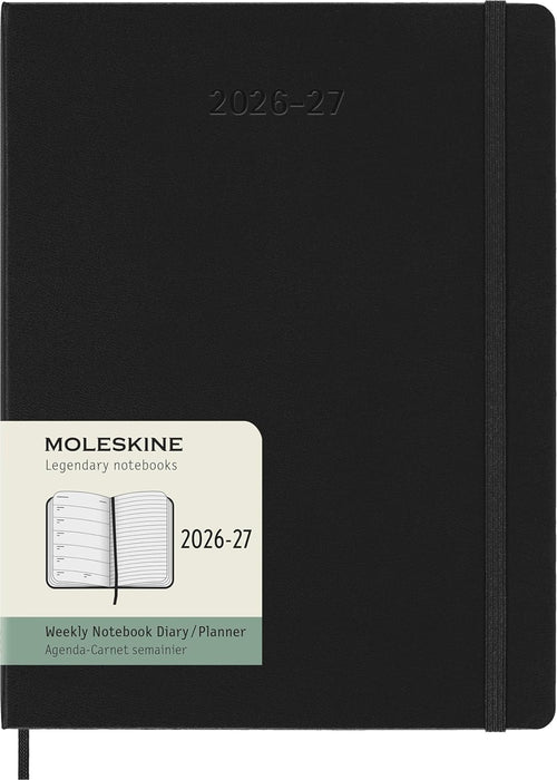 2026 - 2027 18M Weekly Planner X-Large Black  (Hardcover)