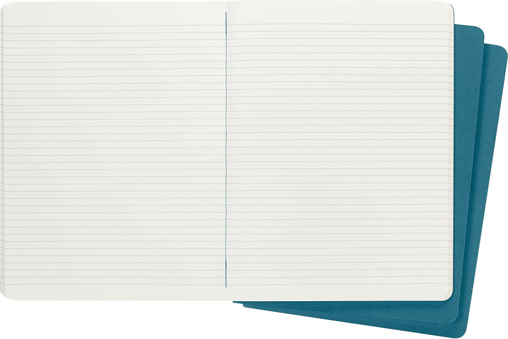 Moleskine Cahier Journals Ruled Brisk Blue Extra Large (set of 3)