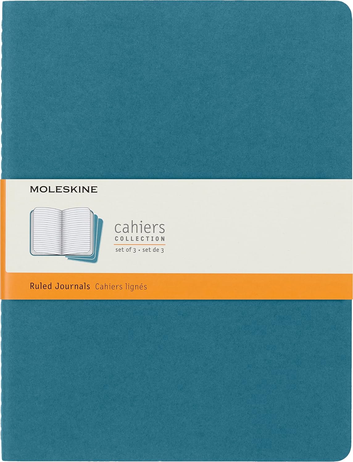 Moleskine Cahier Journals Ruled Brisk Blue Extra Large (set of 3)