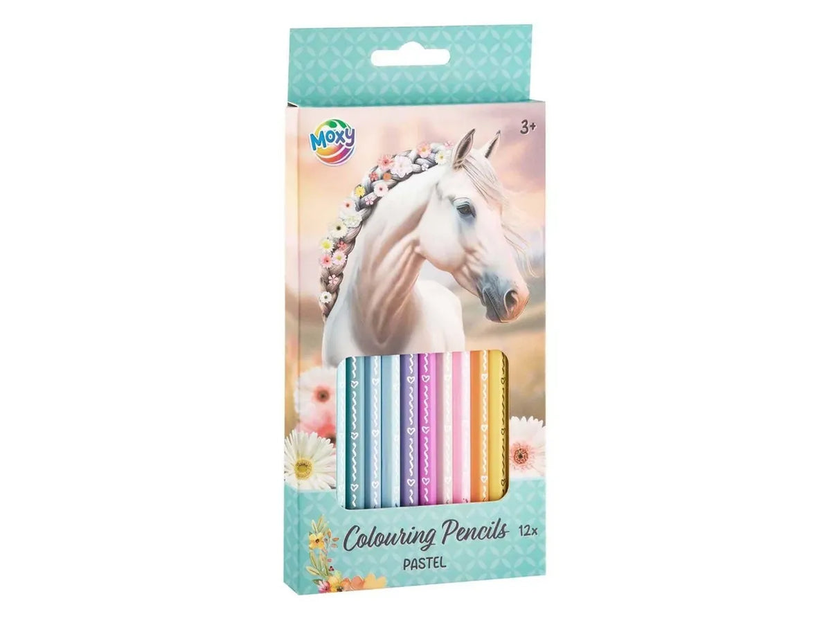 Horse Themed Colouring Pencils: 12 Pastel Colours
