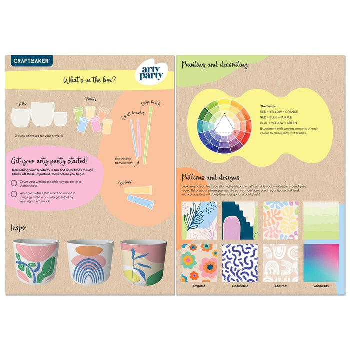Craft Maker Arty Party Pot Painting Kit