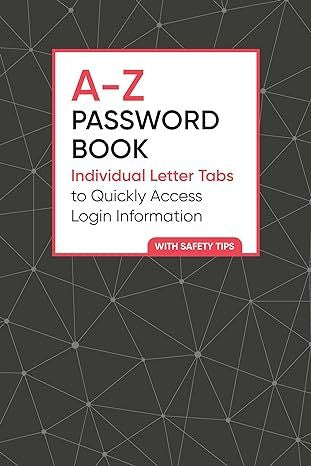 A-Z Password Book: Individual Letter Tabs to Quickly Access Login Information Paperback