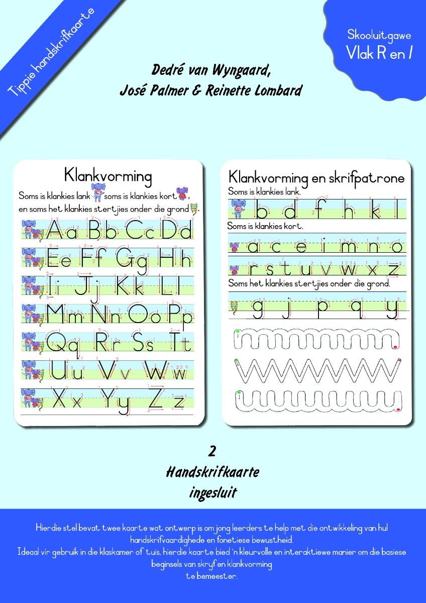 Tippie Handskrifkaarte Vlak R en 1 (Cards)