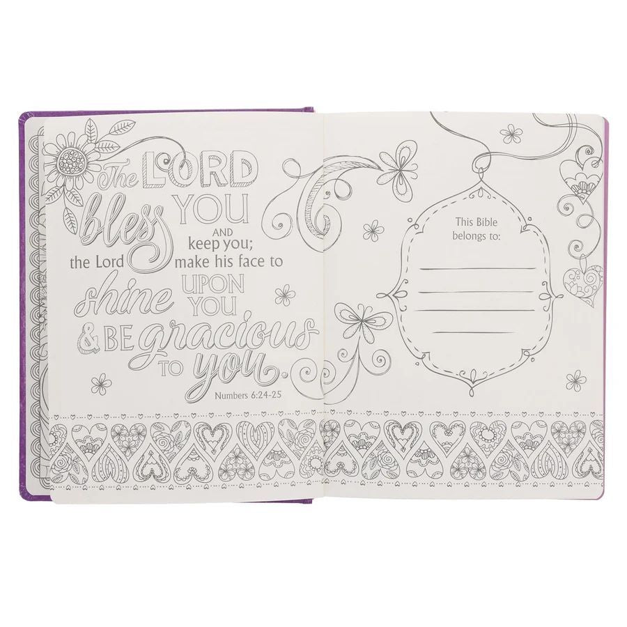 Bible ESV My Creative Bible for Girls Purple Stickers (Hardcover)