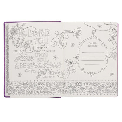 Bible ESV My Creative Bible for Girls Purple Stickers (Hardcover)