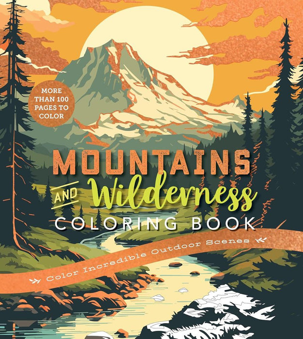 Mountains & Wilderness Coloring Book (Paperback)