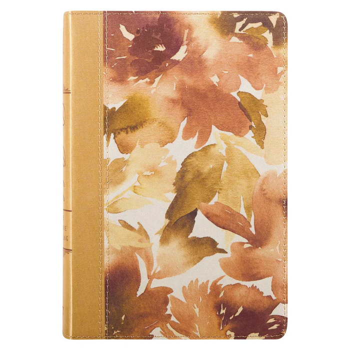 NLV Standard Bybel Roesbruin En Goud Linne