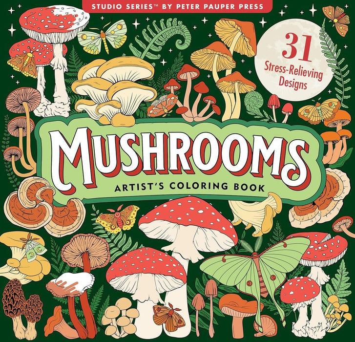 Mushrooms: Artist's Colouring Book (Paperback)