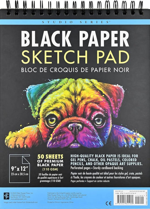 Studio Series Black Paper Sketch Pad (Hardcover)