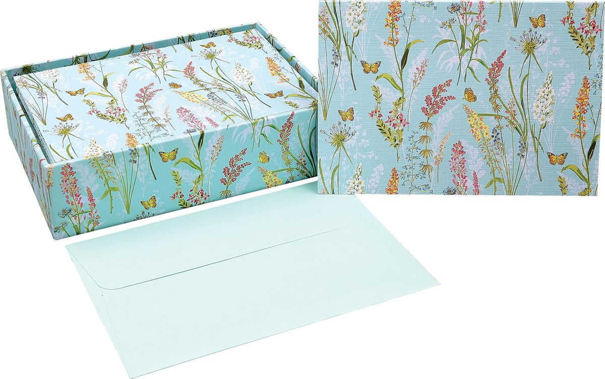 Blooms & Butterflies Note Cards: 14 Cards, 15 Self-Sealing Envelopes