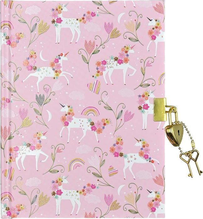 Unicorn Blooms Locking Journal (Hardcover)