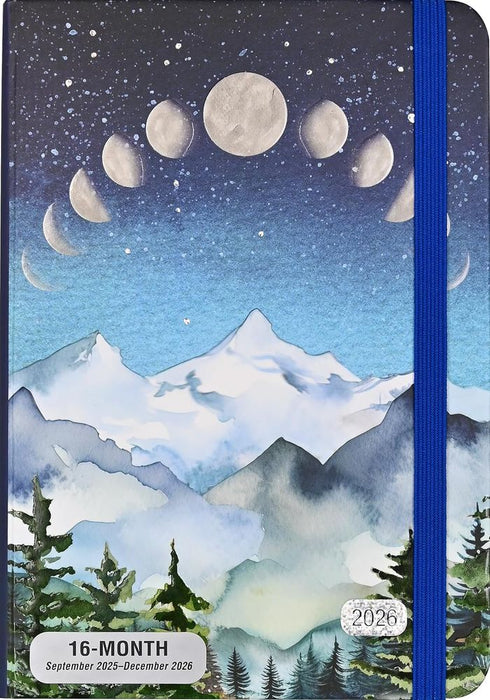 2026 16 Month Diary: Moonlit Mountains (Hardback)
