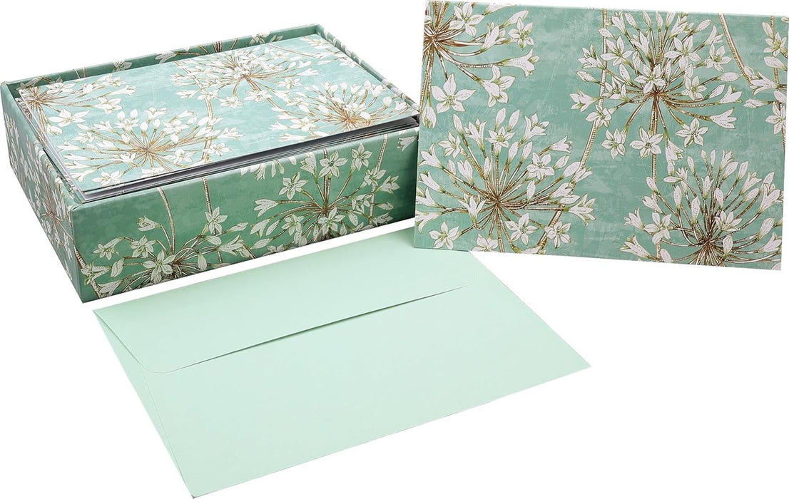 Allium Blossoms Note Cards: 14 cards, 15 Self-Sealing Envelopes