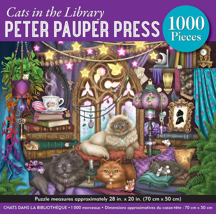 Cats in the Library 1000 Piece Jigsaw Puzzle