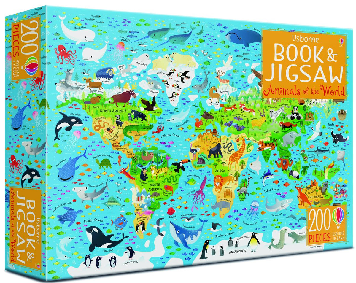 Usborne Book and Jigsaw Animals of the World 200 Pieces — Wordsworth Books