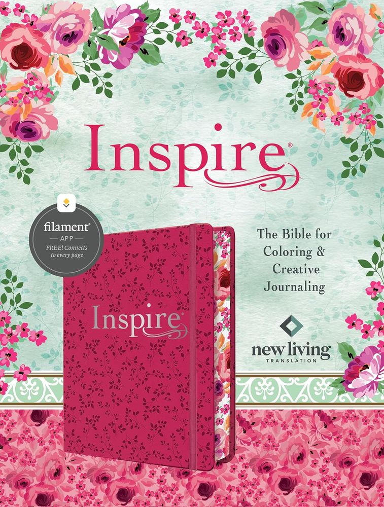 NLT Pink Peony Inspire Filament Bible (Imitation Leather)