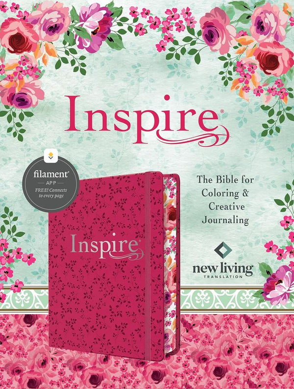 NLT Pink Peony Inspire Filament Bible (Imitation Leather)